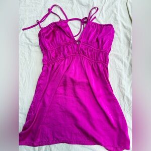 Free People Vibrant Pink Mini Dress